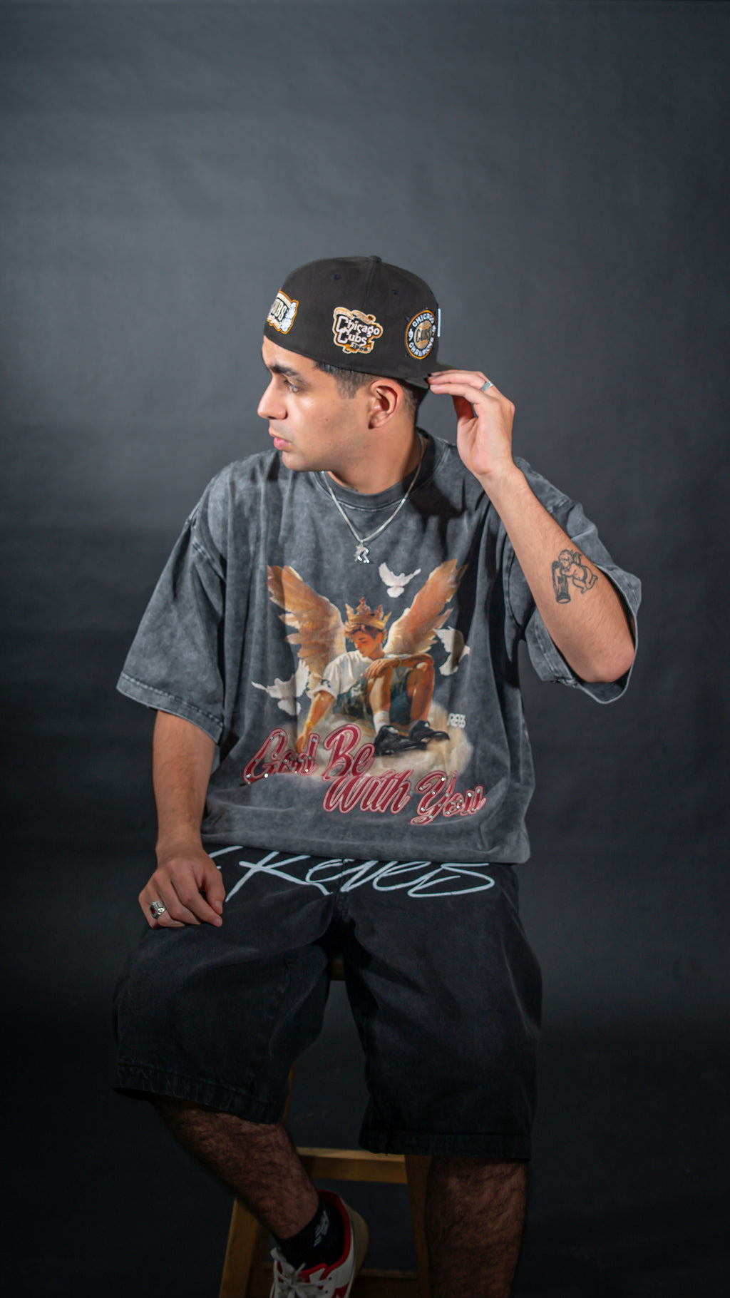 T-SHIRT ANGEL ACID WASH