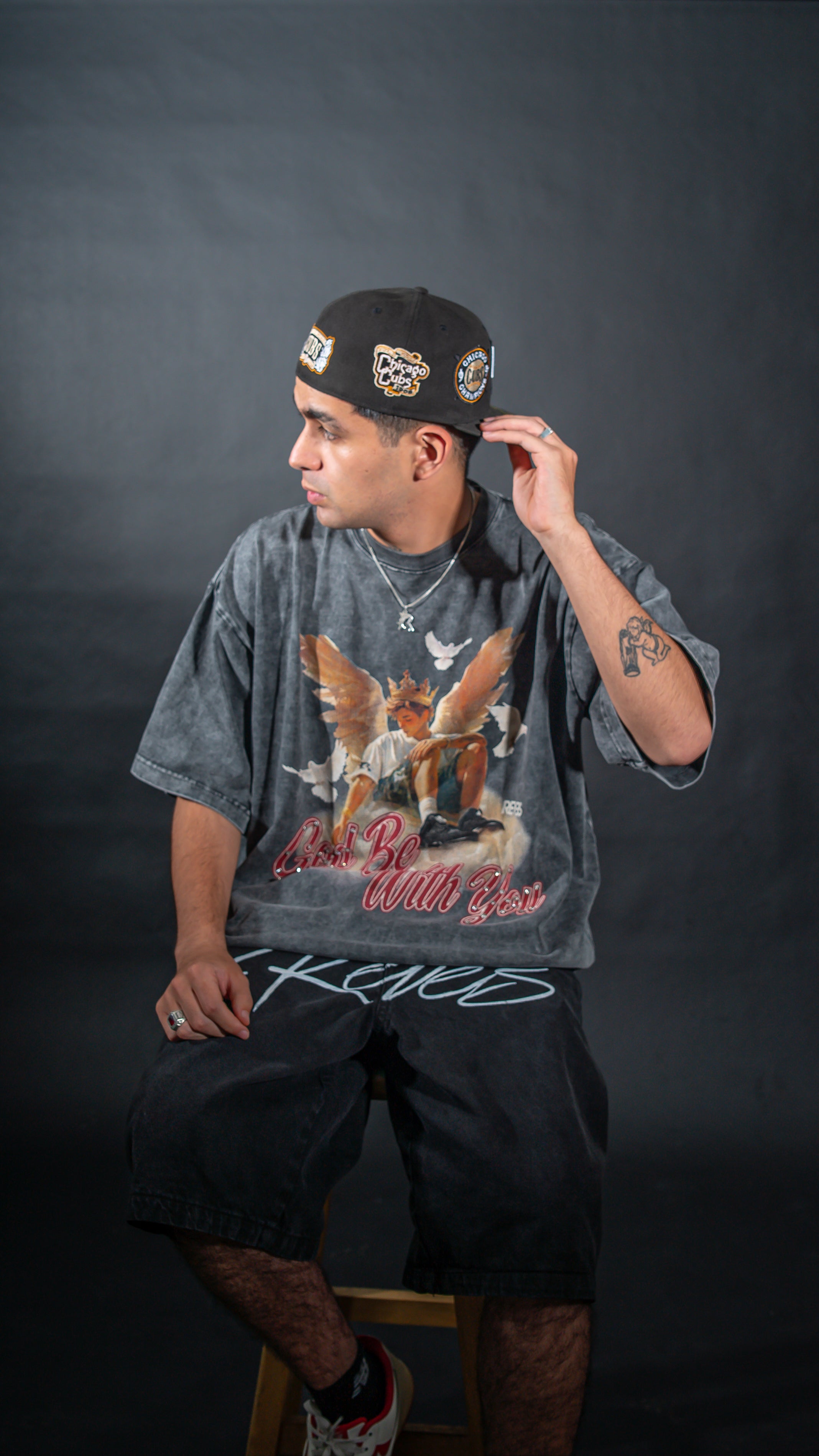 T-SHIRT ANGEL ACID WASH