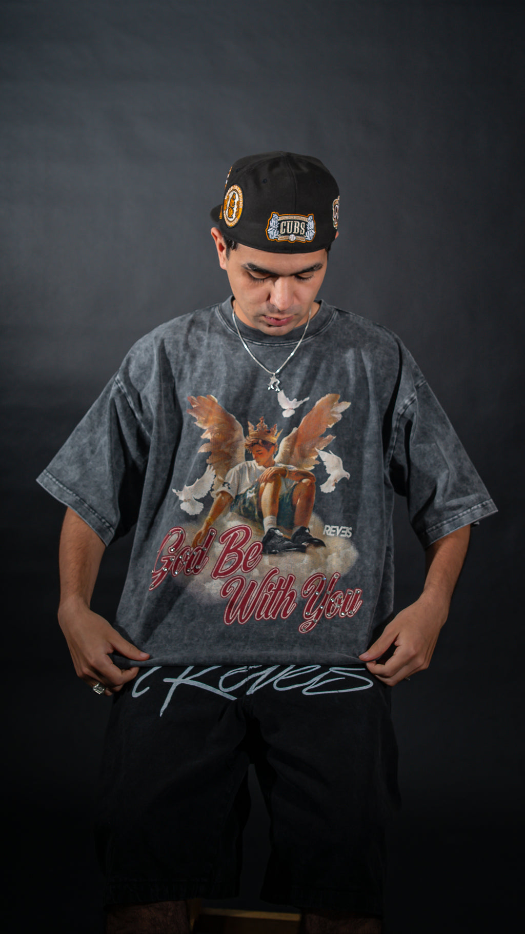 T-SHIRT ANGEL ACID WASH